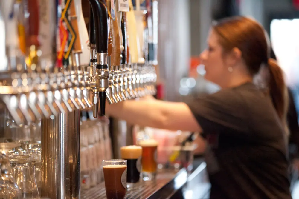 Craft beer flight served in Perham